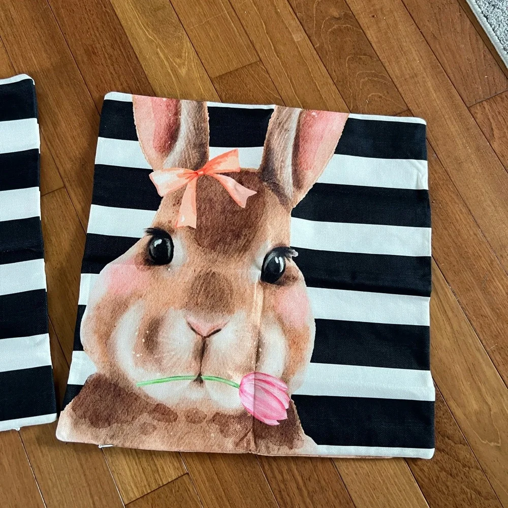 26. Easter Bunny Pillowcases Pillow Cover Set of 2